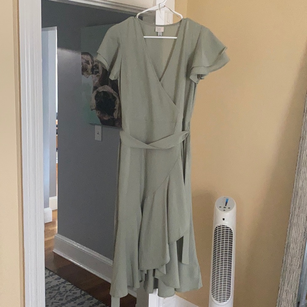 Sage green midi dress